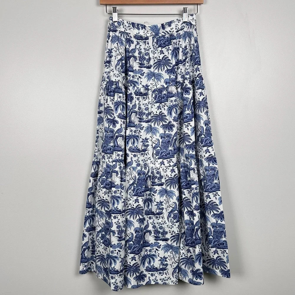 STAUD SEA SEA SKIRT BLUE TOILE size 0 NEW - Picture 9 of 15